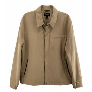 Docker's Premium Men's Jacket Tan With Brown Trim  Size XXL